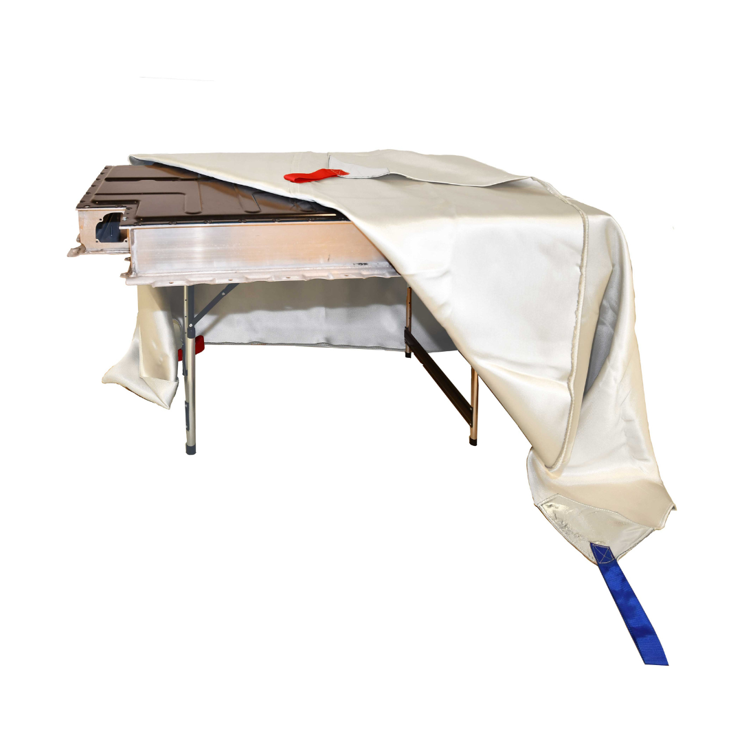 HV-Batterie-Sicherheitstrolley 2-teilig BS-HV-Set-2730-T mit Brandbegrenzungsdecke 2,7x3 m & Schutzkoffer